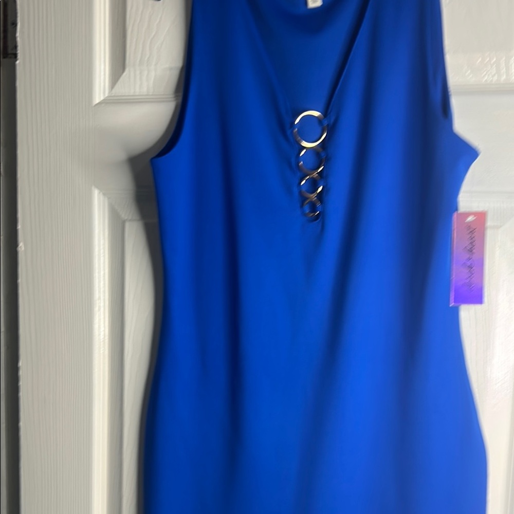 Elegant Blue Sleeveless Dress